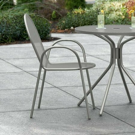 LANCASTER TABLE & SEATING Harbor Gray Outdoor Arm Chair 427CSMARMGRY